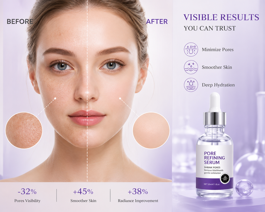Hydrating Pore Refining Facial Serum for Smooth, Healthy Looking and Radiant Skin